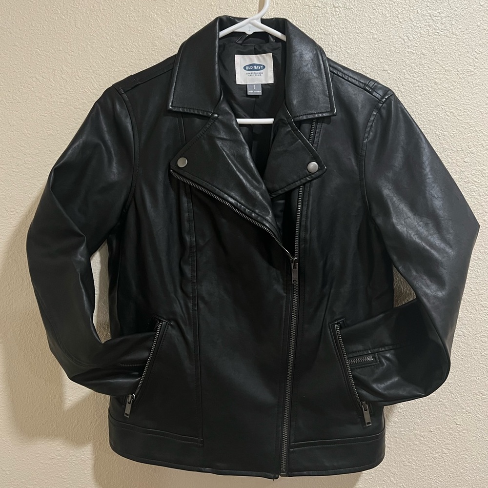 Faux-Leather Moto Jacket for Women